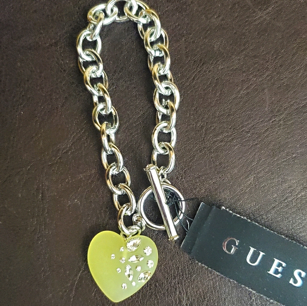 Guess Bracelet Crystal Frosted Heart